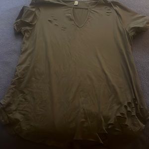 SHEIN black ripped top